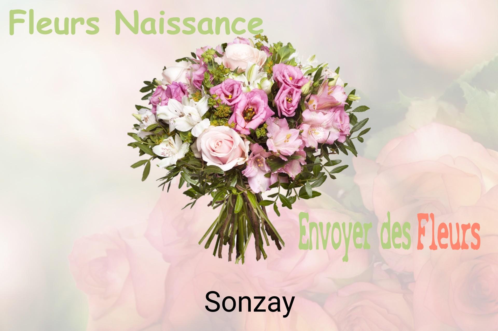 Bouquet de fleurs de naissance livré à Sonzay
